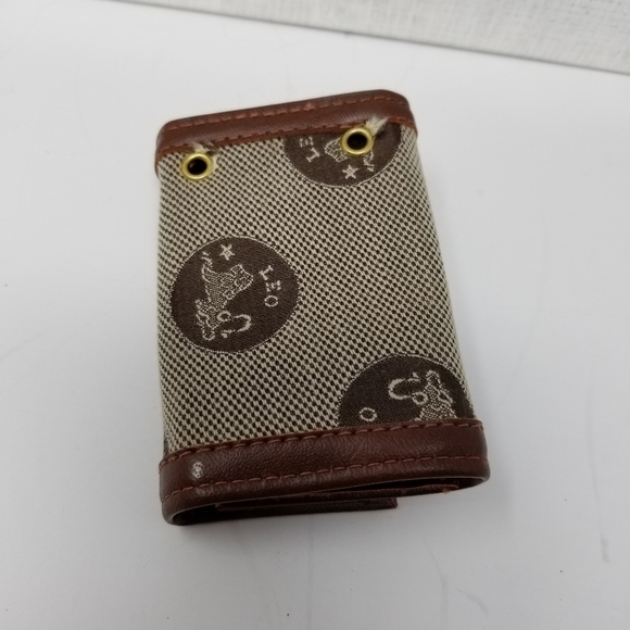 Winston Boxed Set Clutch Purse Wallet Key Case Astrology Leo Lion Check Y2K - Picture 3 of 10